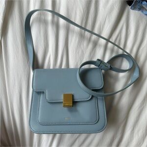 JW PEI Baby Blue Crossbody Bag with Gold Detailing